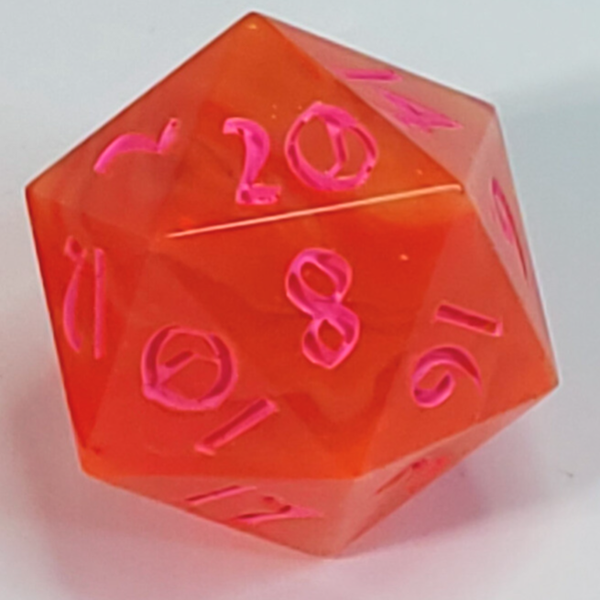 Flourescent Lights D20 and bonus Coin (20mm)