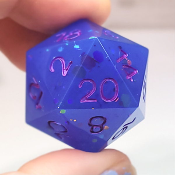 Blue Sparkle D20 (25mm)
