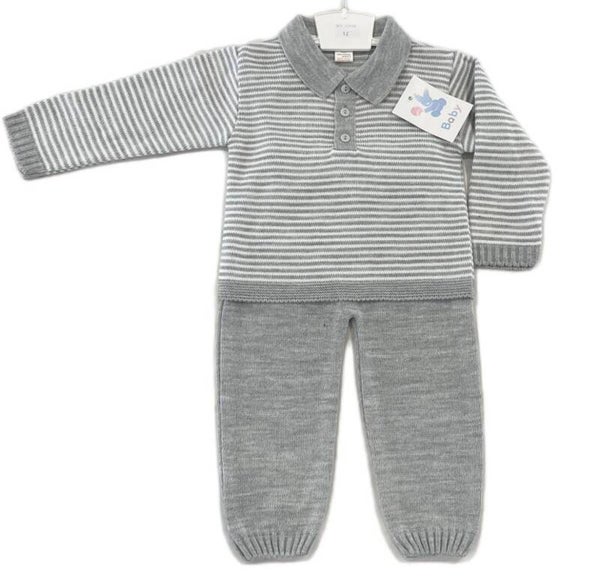 Boys knitted grey tracksuit
