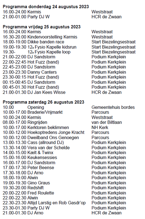 Dag Programma Programma | De Kapelse Dag