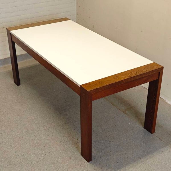 Vintage eettafel wit wenge hout