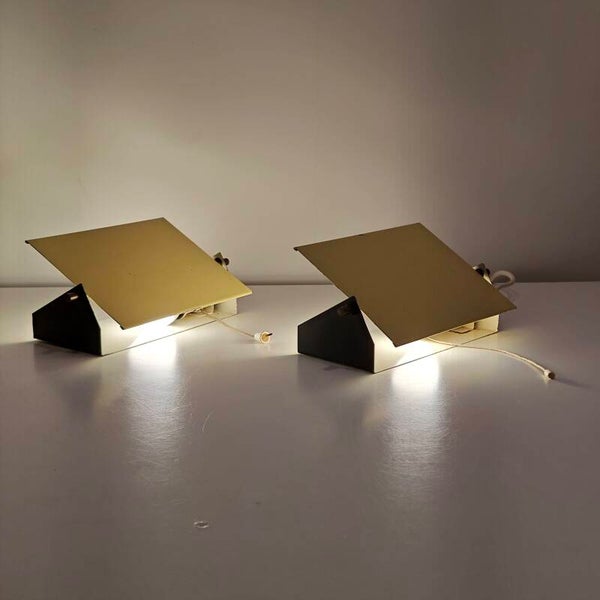 Vintage bed / wand lampen J.J.M. Hoogervorst Anvia