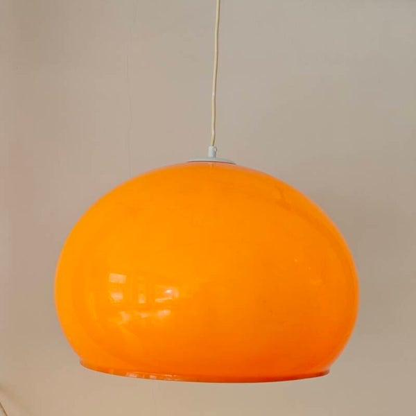 Vintage hanglamp oranje kunststof