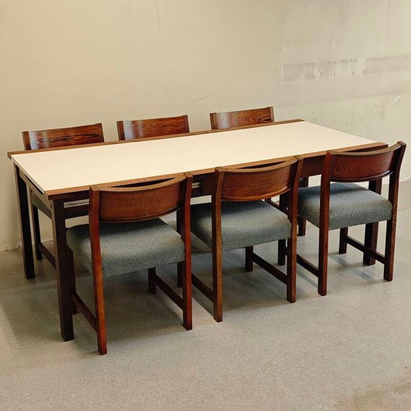 Vintage Wengé eetkamer set stoelen en tafel