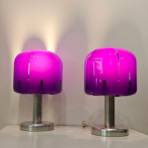 Vintage tafellampen paars plexiglas