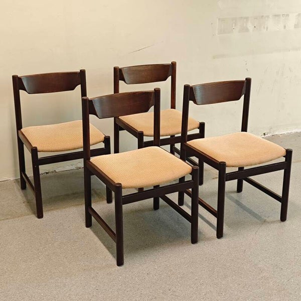 Vintage eetkamer stoelen wengé
