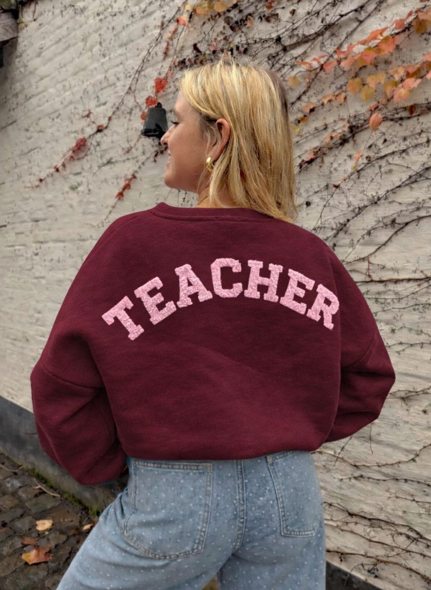 Teacher sweater bordeaux roos