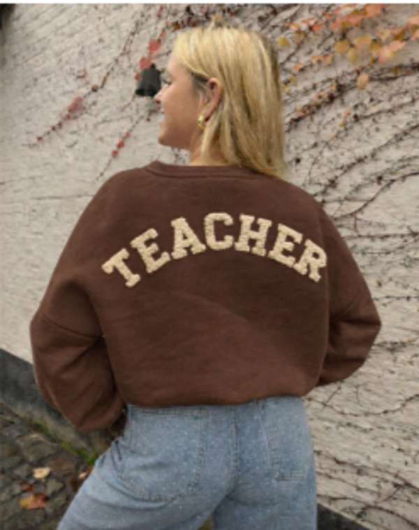 Teacher sweater bruin beige