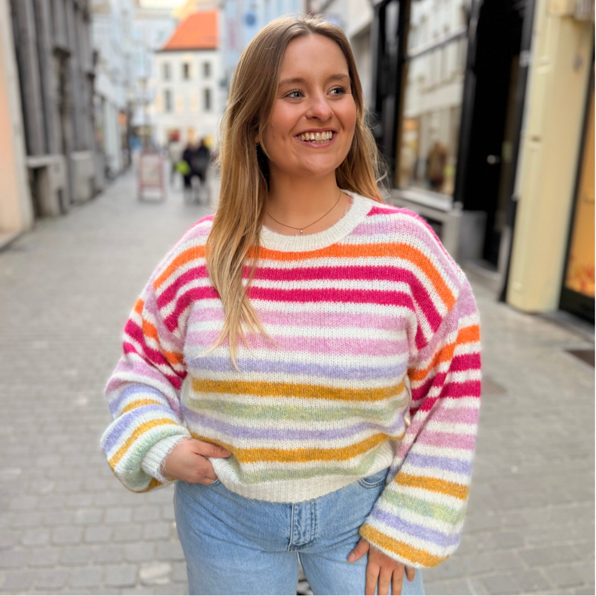 Camille sweater colorful stripes