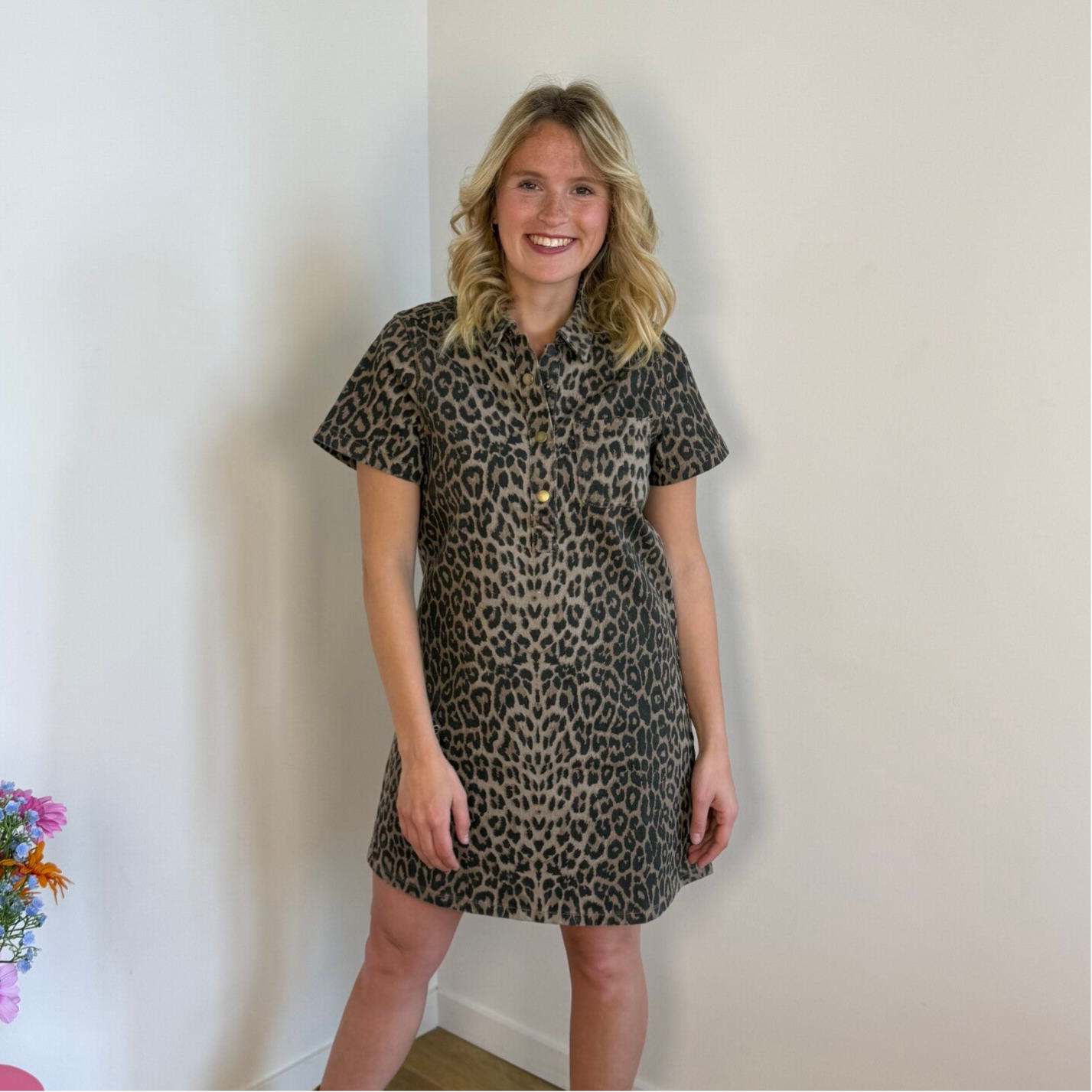 Lotte leopard jeansdress