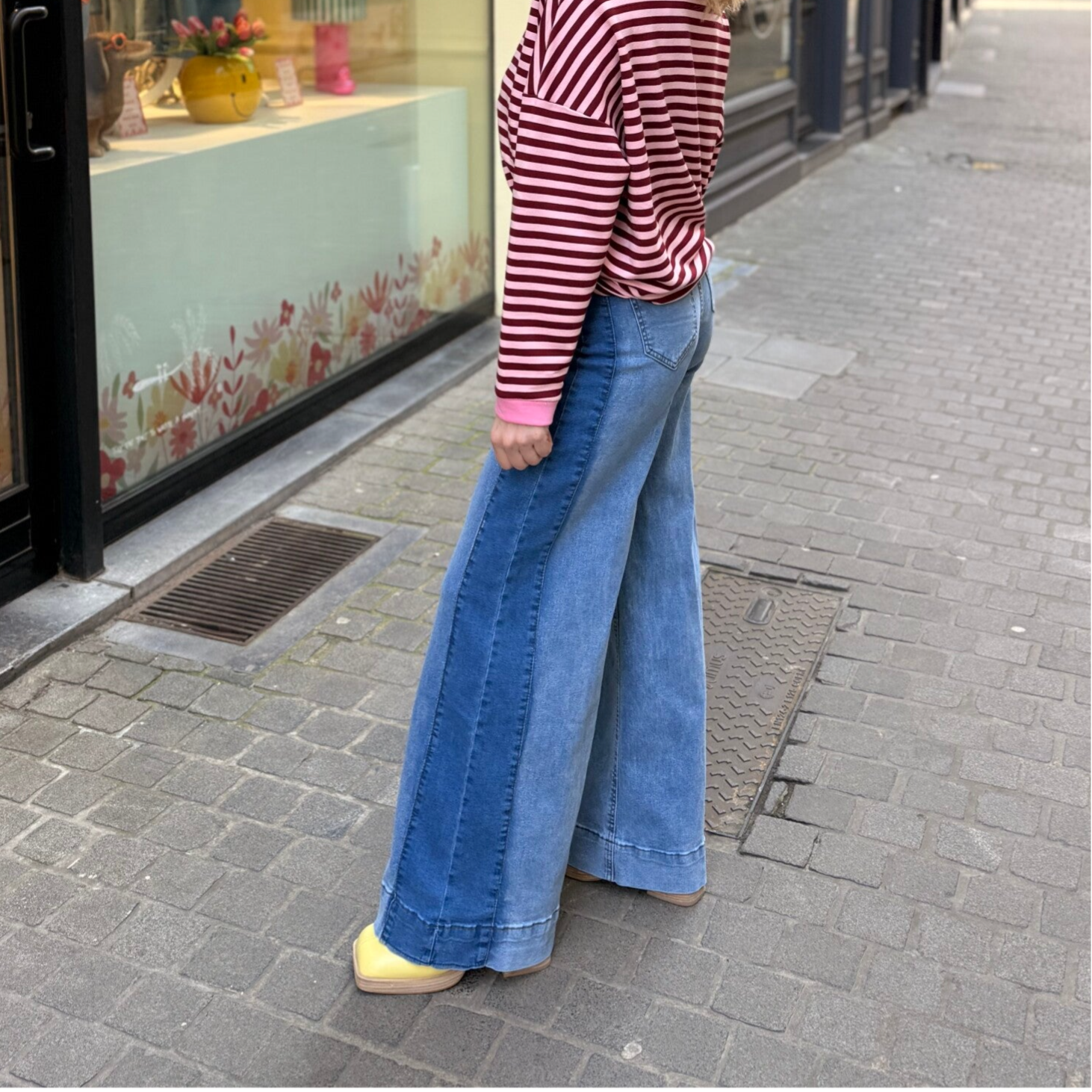 Annelies jeans stretchy blue stripes
