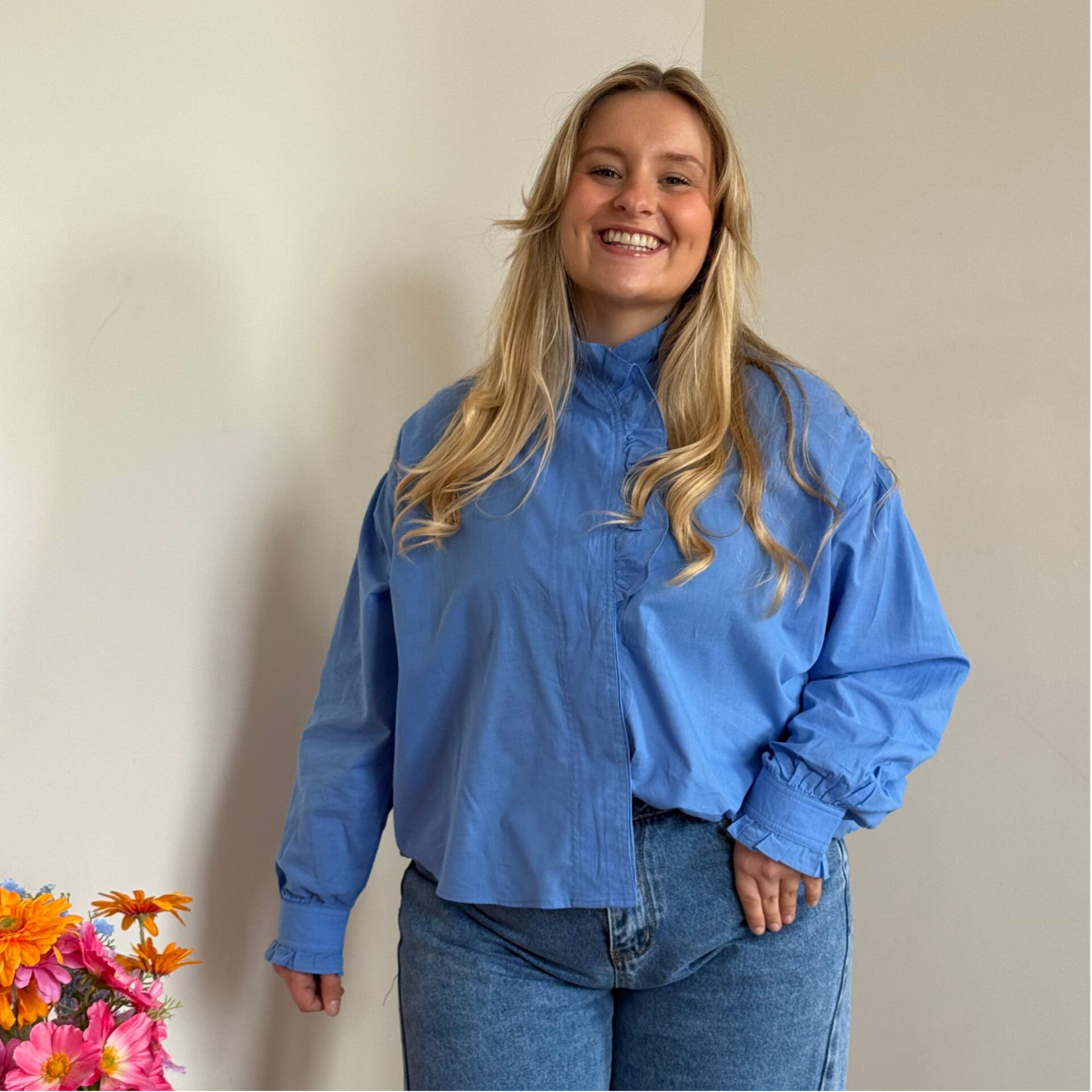 Emma blouse kobalt blue