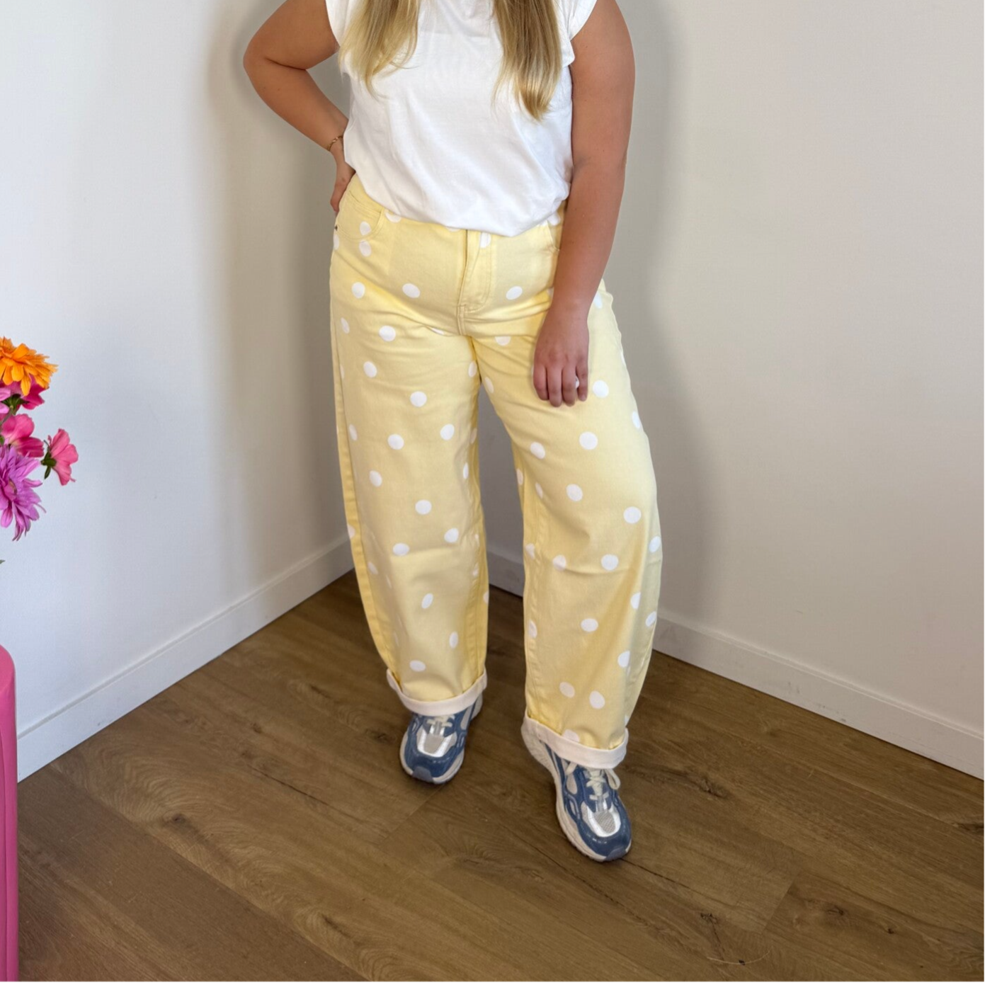 Bo yellow polkadot balloon jeans