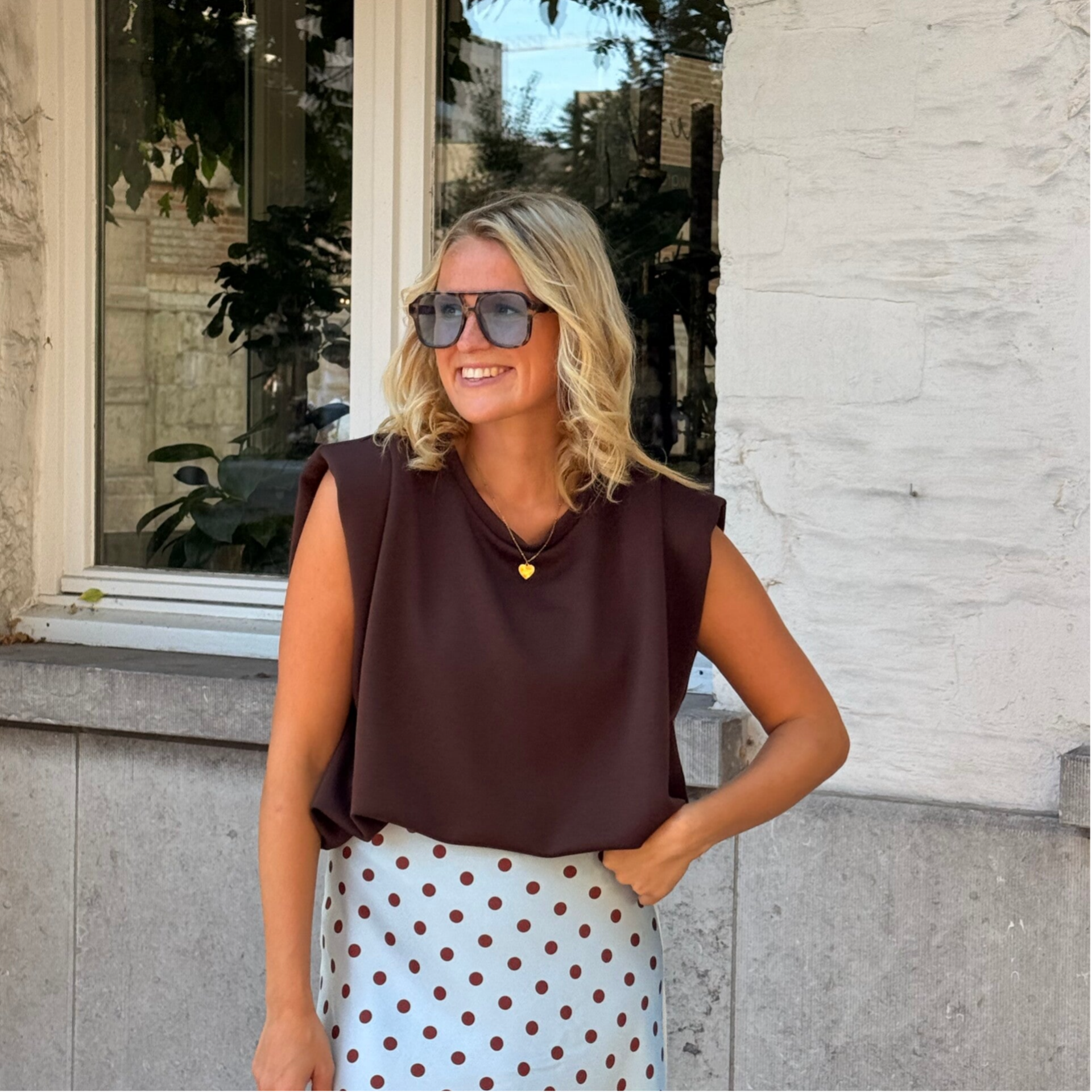Fie top choco brown