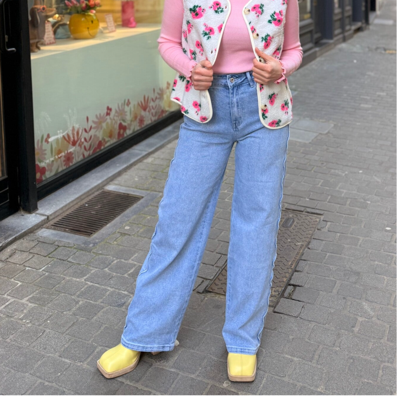 Maithé jeans blue with wavy line