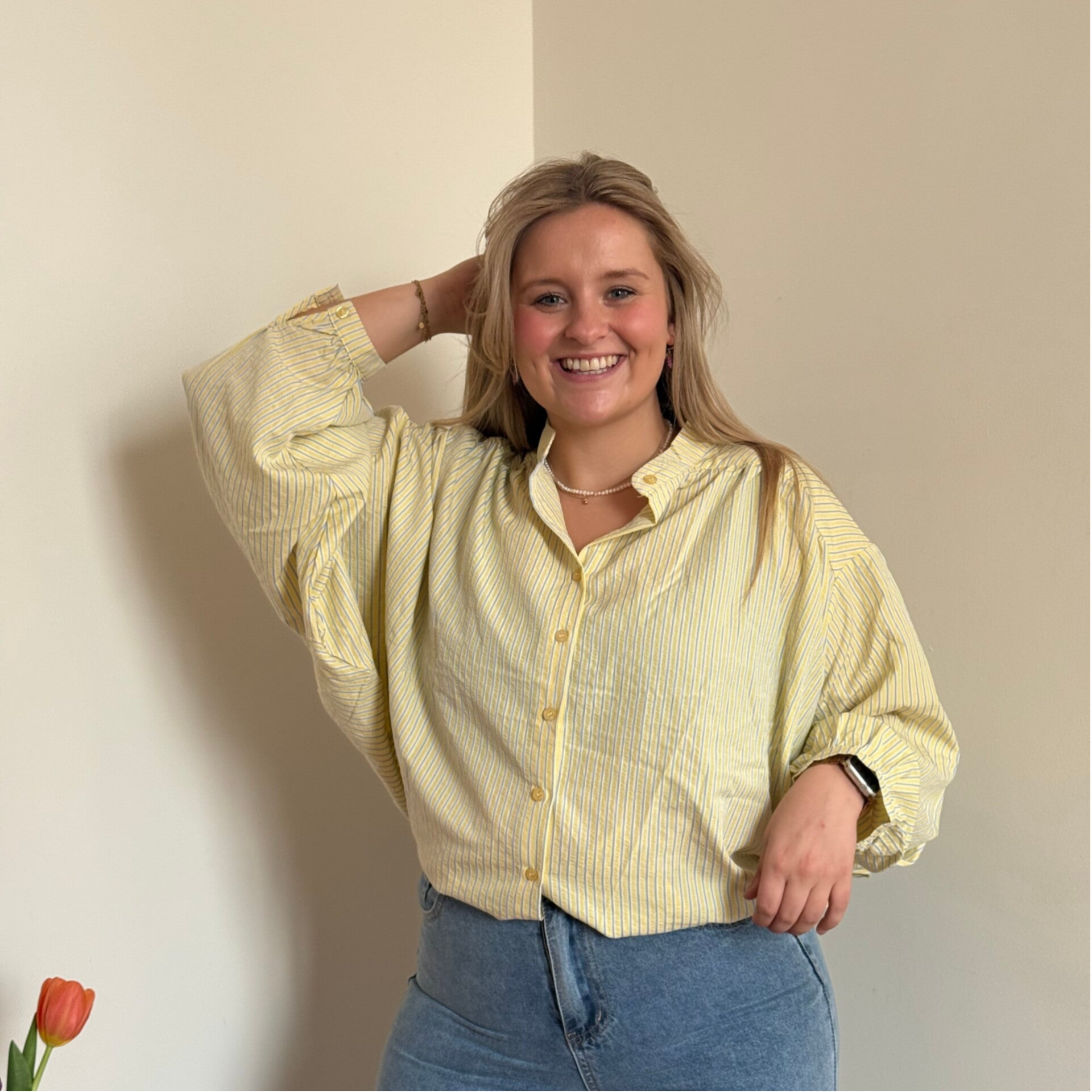 Jeanne blouse yellow - blue stripes