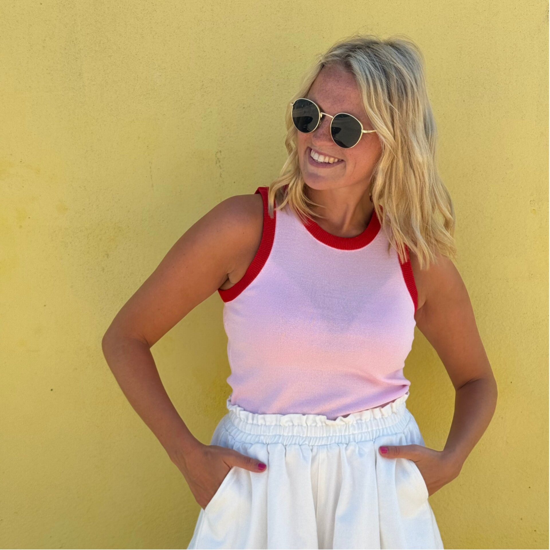 Kiki top pink - red