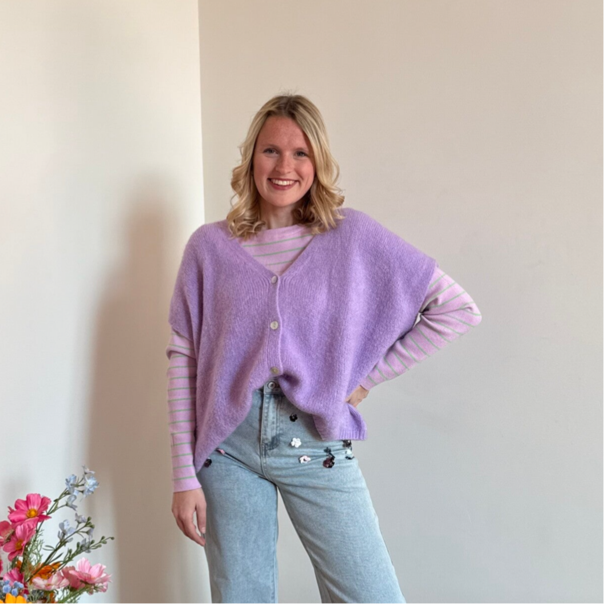 Loraine loose knit purple