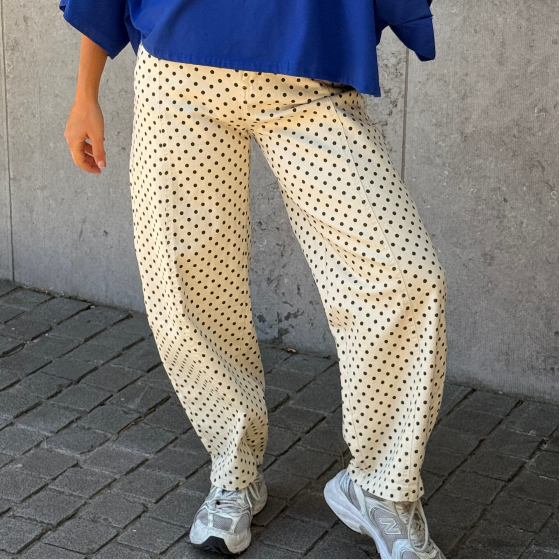 Hanne barrel pants crème polkadots