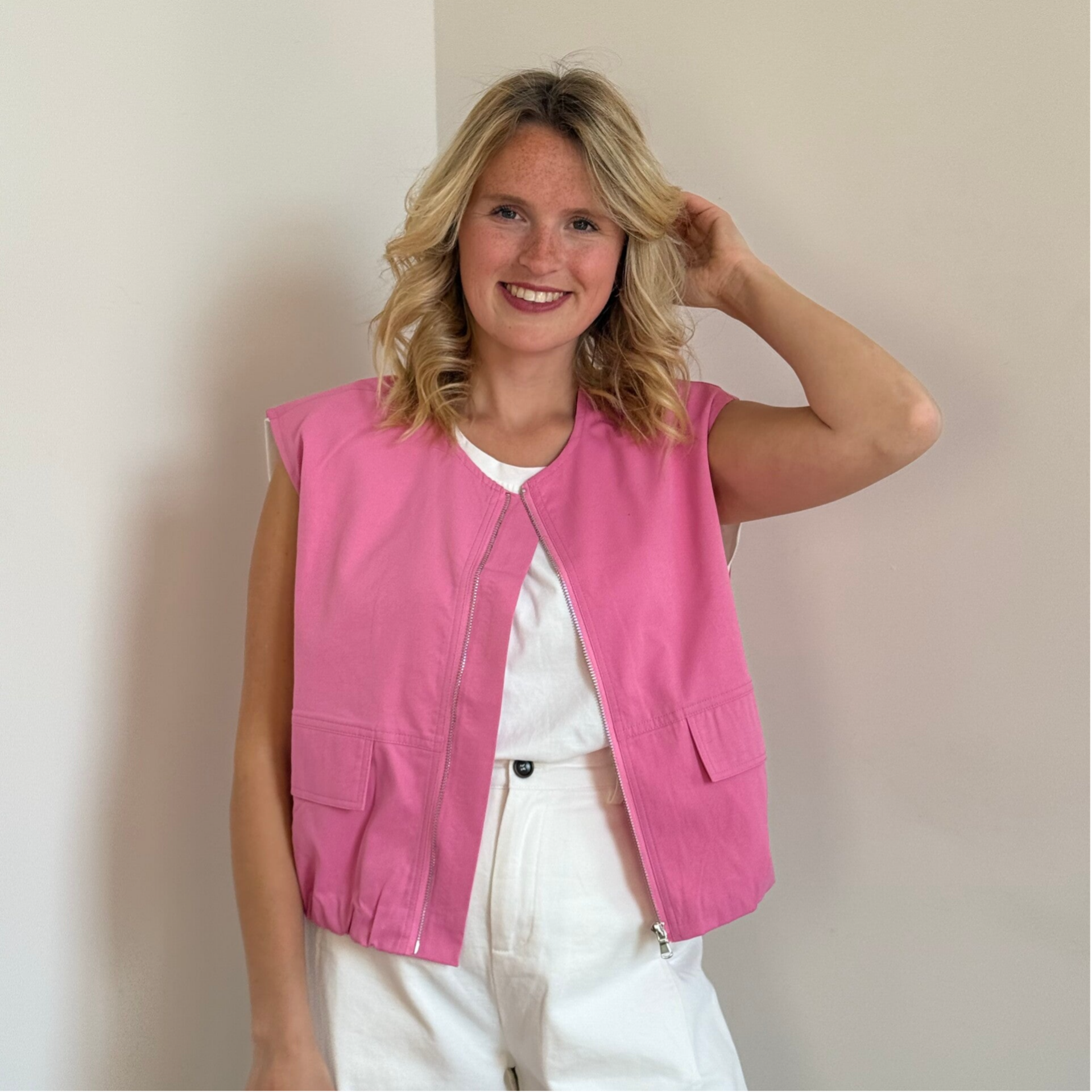 Rosalie vest pink