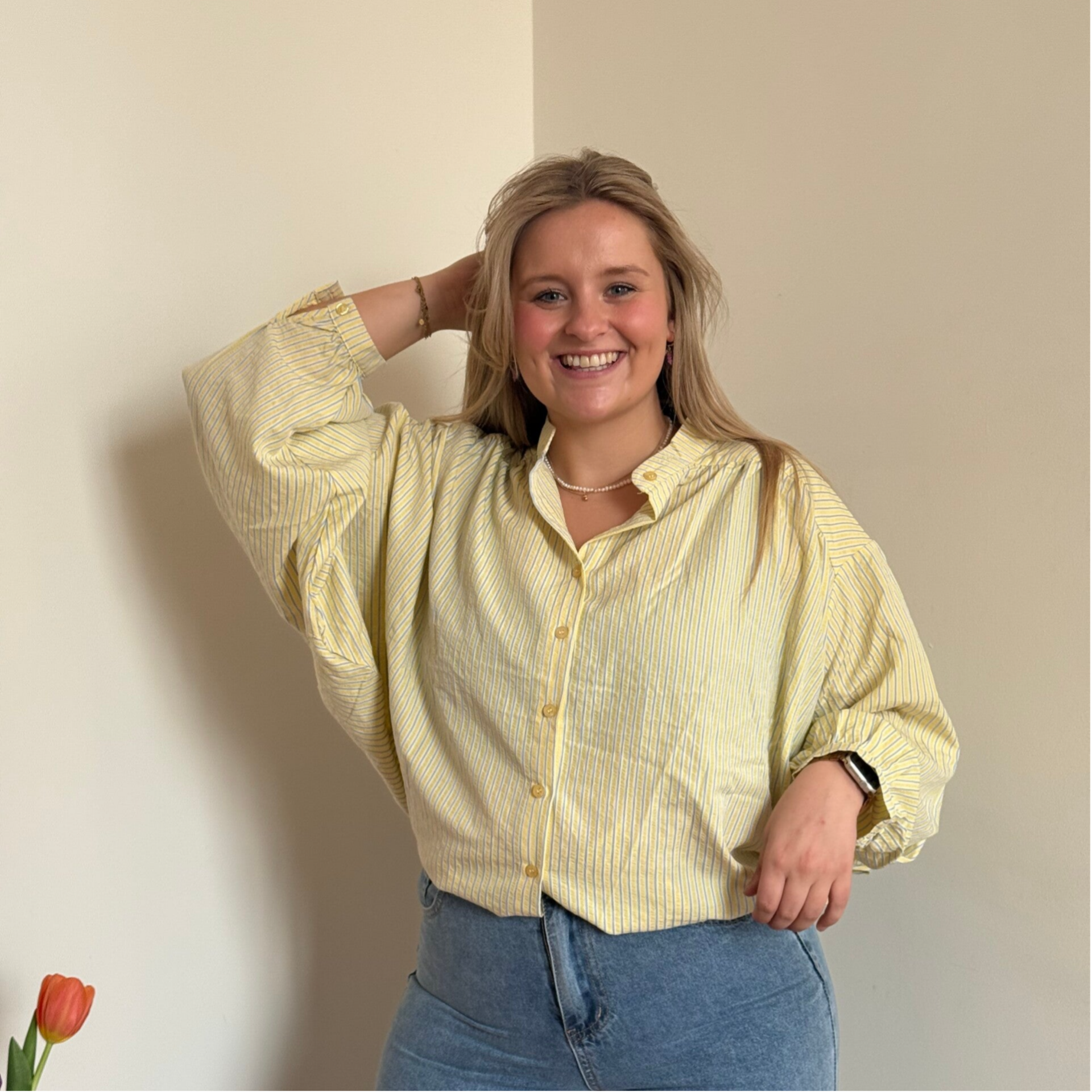 Jeanne blouse yellow - blue stripes