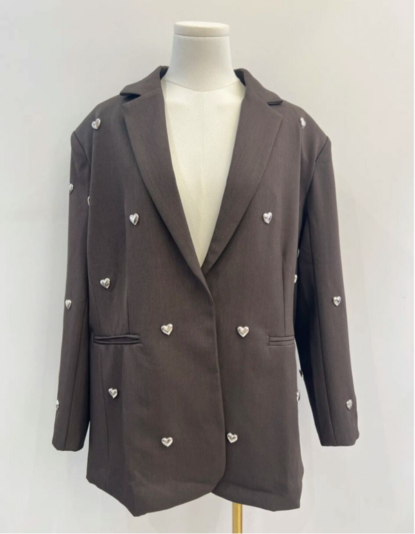 Liz blazer hearts brown