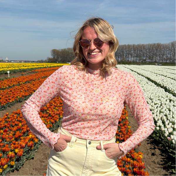 Estelle longsleeve flowers pink