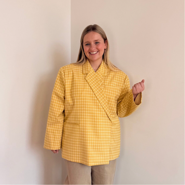 Jasmiin oversized blazer yellow plaid
