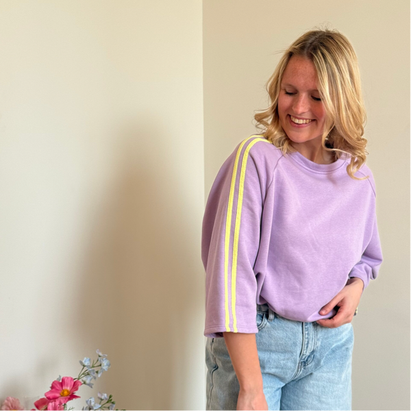 Maya longsleeve purple - yellow stripes