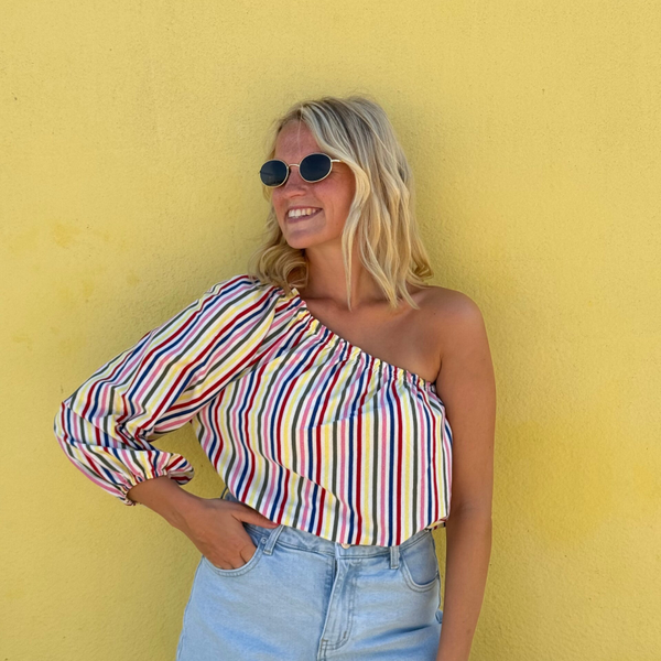 Noa blouse one sleeve colorful