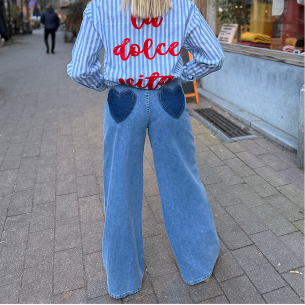 Amy jeans wide legs blue hearts