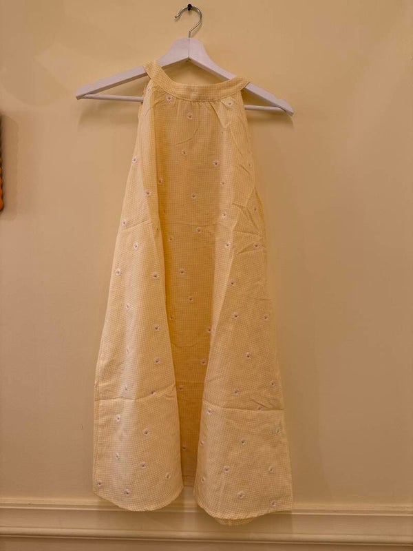 Vero vichy dress yellow with flowers