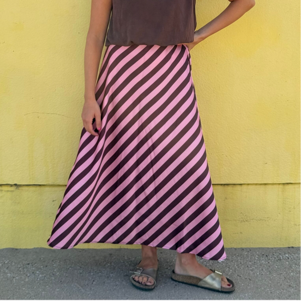Lucille long skirt cafe - pink
