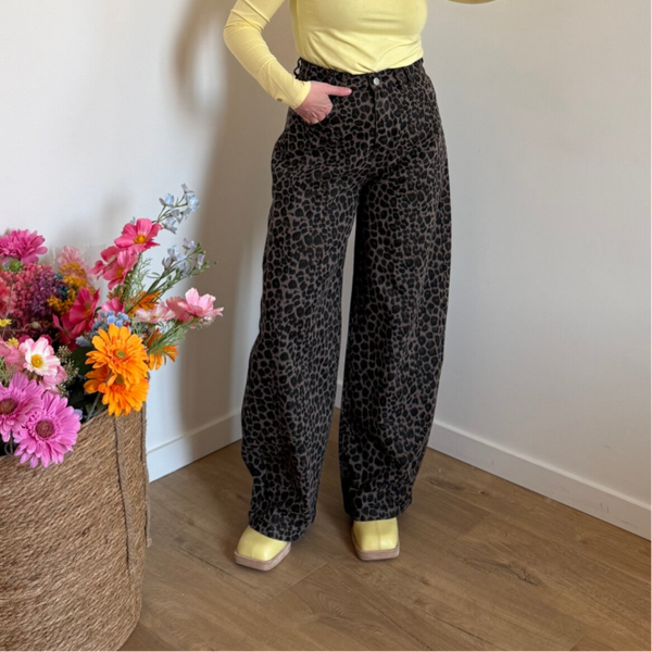Marieke leopard jeans loose fit