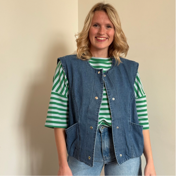 Nikki debardeur jeans blue