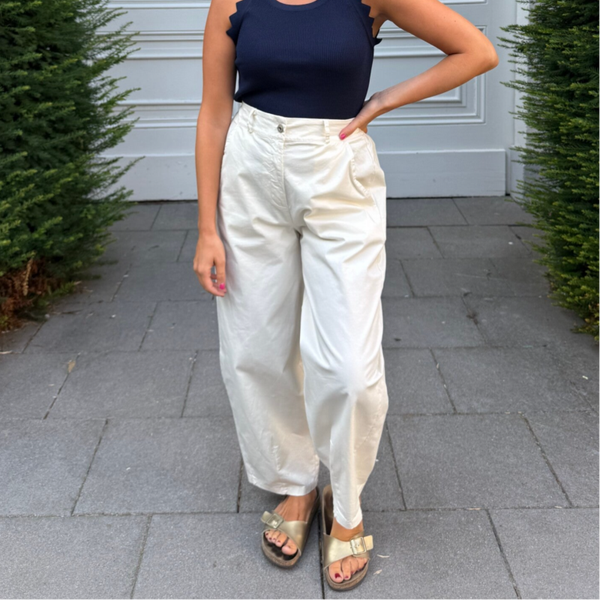 Quinn barrel pants ecru
