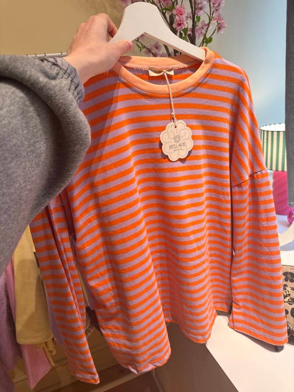 Madelon longsleeve orange purple stripes