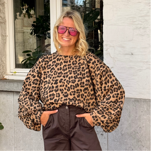 Lia sweater leopard camel