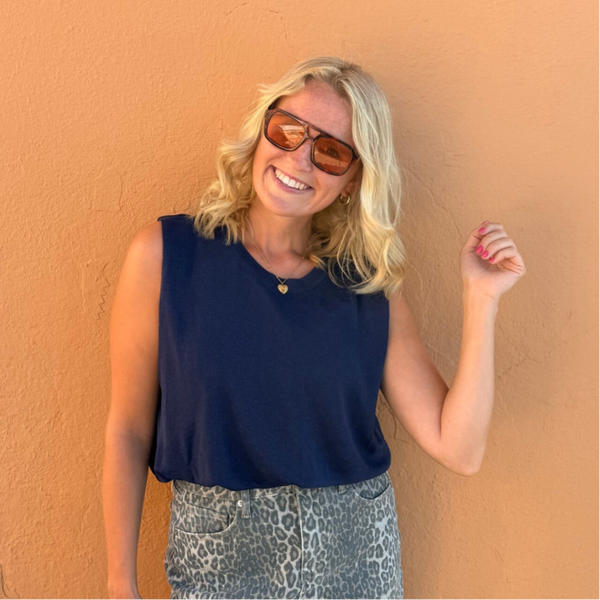 Liz top navy blue
