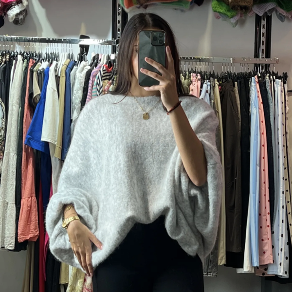 Tess balloon sweater grey