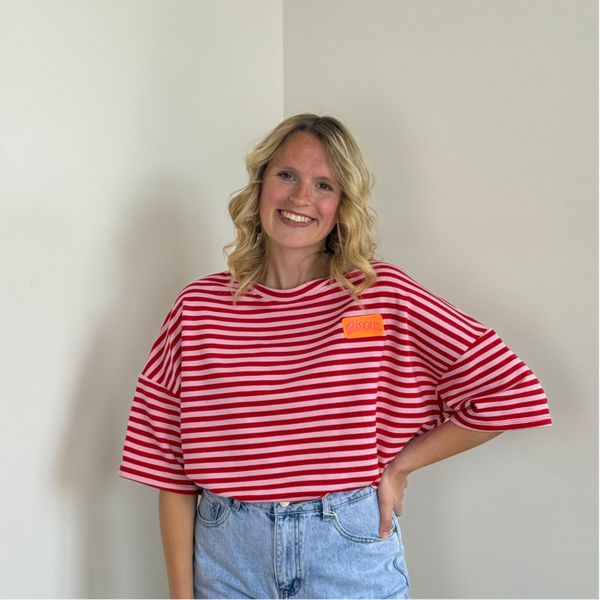 Liselotte t-shirt red-pink - Bisous patch