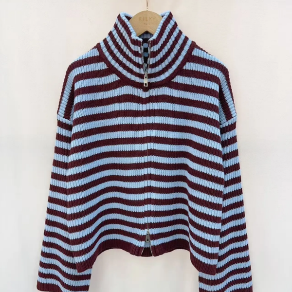 Roxy zipper sweater bordeaux/blue