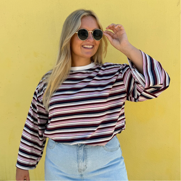 Noa longsleeve navy pink bordeaux