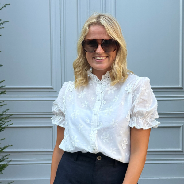 Marianne blouse white short sleeves