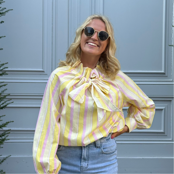 Shirley blouse yellow pink stripes