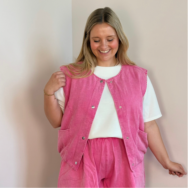 Nikki jeans vest pink