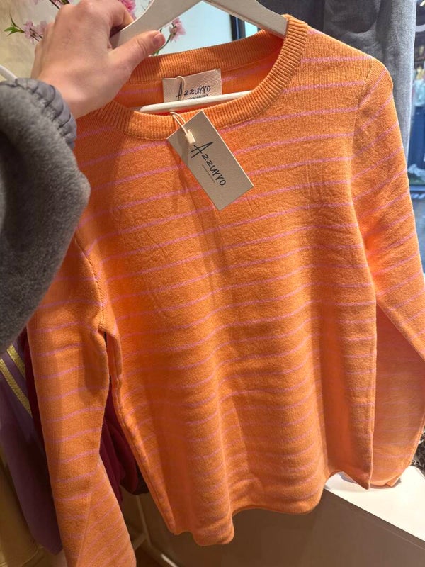 Silke longsleeve orange pink stripes