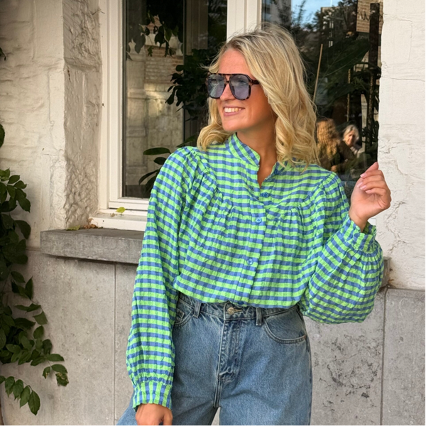 Merel blouse vichy green