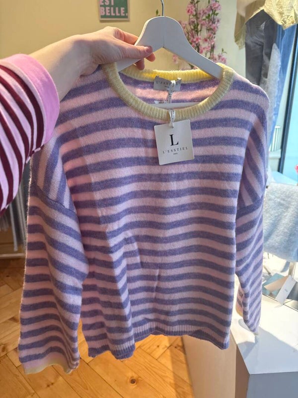 Julie sweater purple stripes