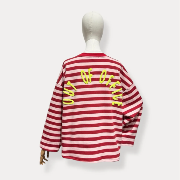 Charlie longsleeve ‘Out Of Office' pink red